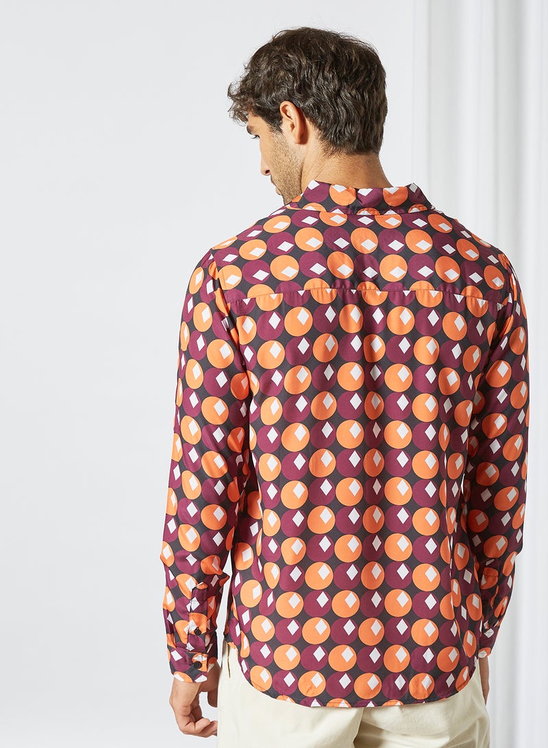 STATE 8 - Geometrical Print Shirt Red - Image 1