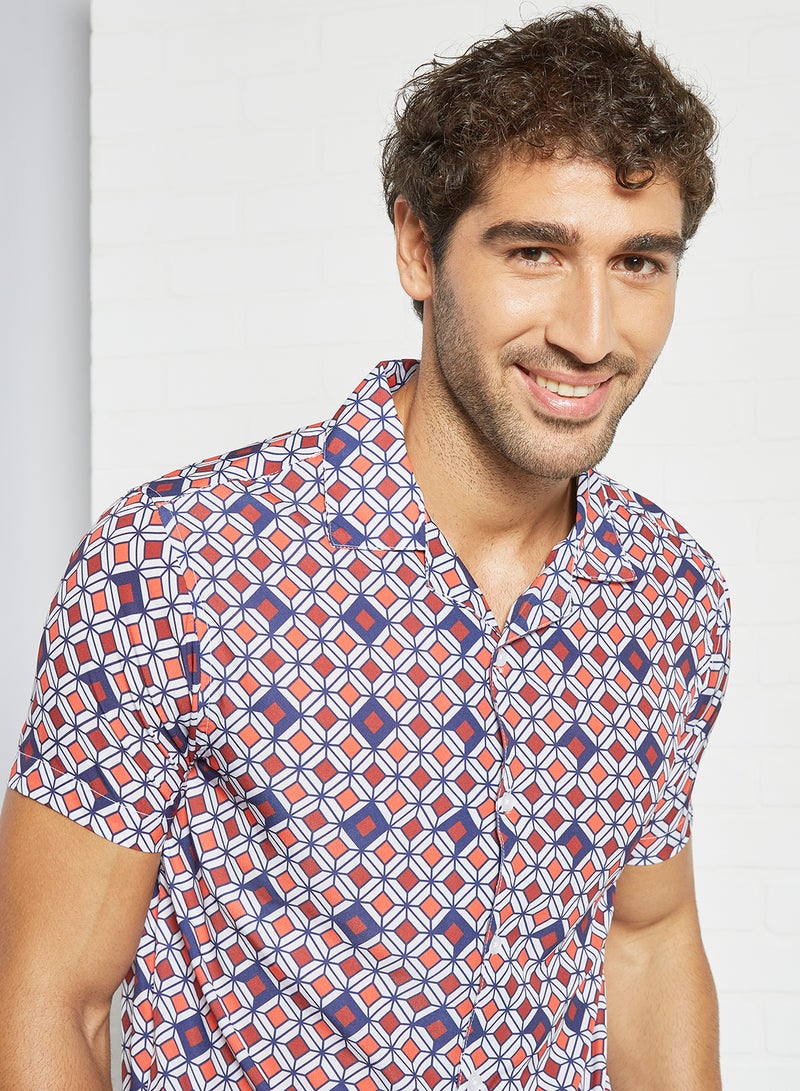 STATE 8 Geometrical Print Shirt Blue  - Image 3