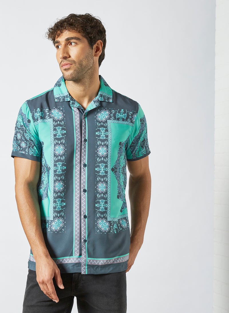 STATE 8 Bandana Print Shirt Blue  - Image 1