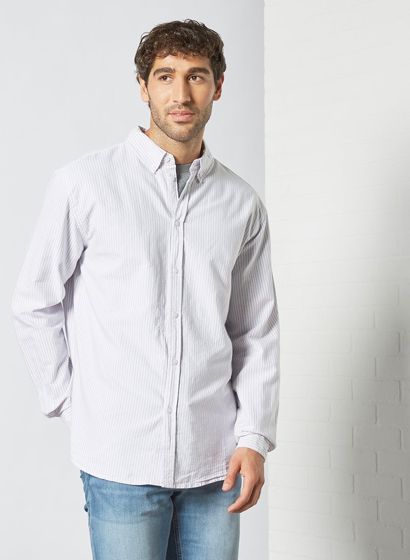 STATE 8 Stripe Print Shirt White - Image 1