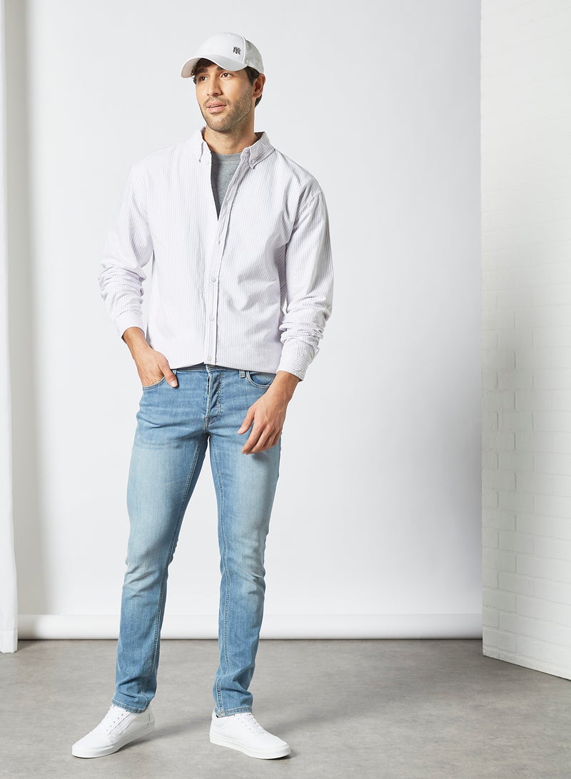 STATE 8 Stripe Print Shirt White - Image 2