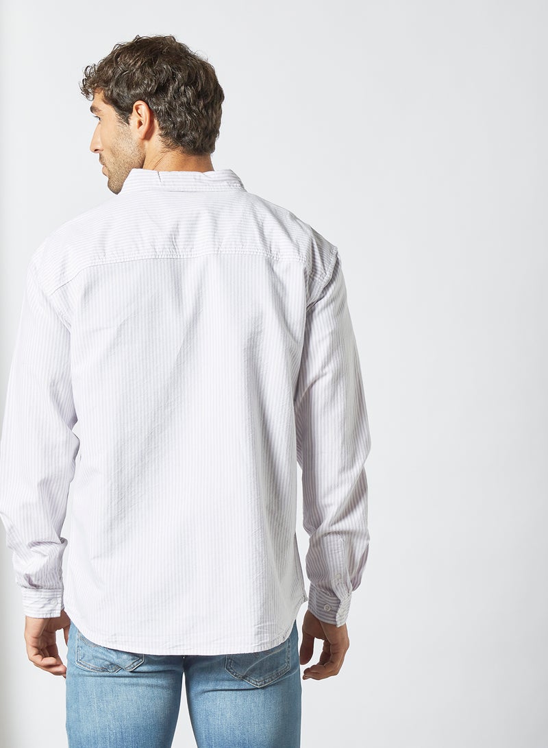 STATE 8 Stripe Print Shirt White - Image 3