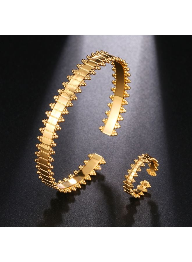 Open Bracelet Ring Personalized Geometric Shape Fashion Jewellery Set - Image 2