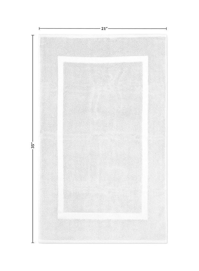 Trident 2-Piece Simply Fresh Bath Mat -(53x89 cm), Cotton Rich, Extra Soft And Absorbent Shaggy Rugs, Machine Wash Dry, Perfect Plush Carpet Mats For Tub, Shower, Door And Bath Room, Anti-Odor Bath Mat For Best Performance White - Image 2