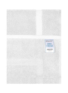 Trident 2-Piece Simply Fresh Bath Mat -(53x89 cm), Cotton Rich, Extra Soft And Absorbent Shaggy Rugs, Machine Wash Dry, Perfect Plush Carpet Mats For Tub, Shower, Door And Bath Room, Anti-Odor Bath Mat For Best Performance White  - Image 3