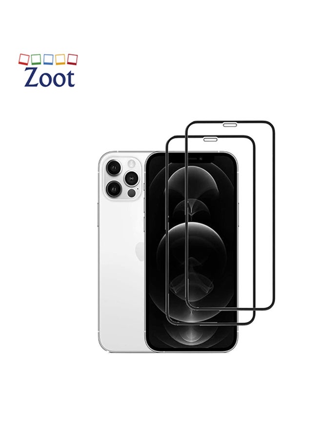 زوت لاصقة حماية للشاشة من الزجاج المقوى خماسي الأبعاد لهاتف آيفون 12 ميني أسود - Image 1