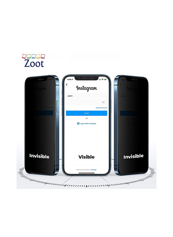 Zoot Tempered Glass Privacy Screen Protector For iPhone 12 Black - Image 2