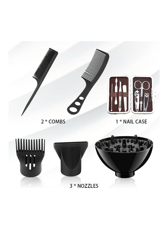 Professional Hair Dryer With Accessories Black - Image 4