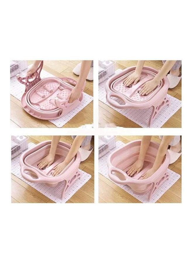 حوض استحمام من السيليكون قابل للطي لتدليك القدمين وردي - Image 3