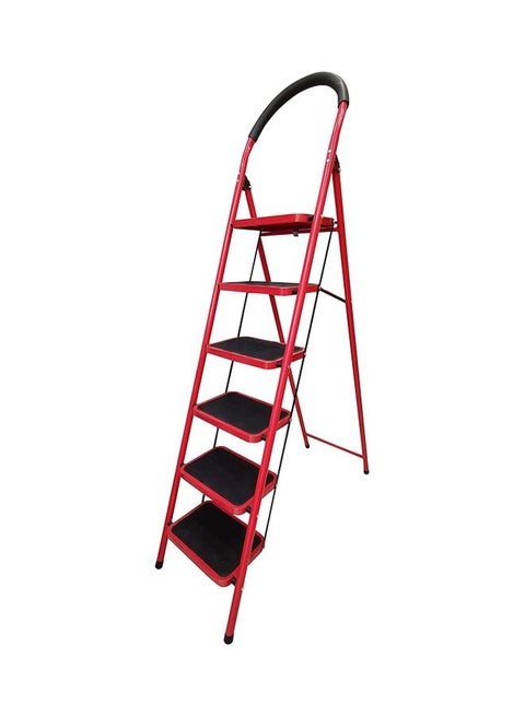 6 Step Ladder With Tool Platform Red/Black 70 x 43 x 195cm