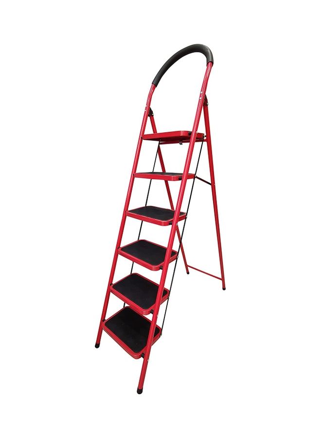6 Step Ladder With Tool Platform Red/Black 70 x 43 x 195cm