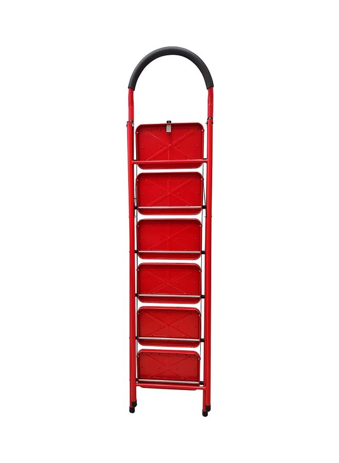 6 Step Ladder With Tool Platform Red/Black 70 x 43 x 195cm