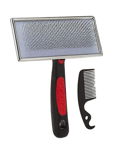Pet Slicker Brush With Comb Multicolour Medium