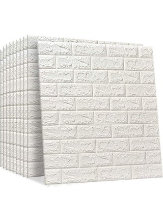1-Piece 3D Wall Tile Pattern Self-adhesive Anti-collision Waterproof Wall Sticker White - v1629623990/N50307383A_1