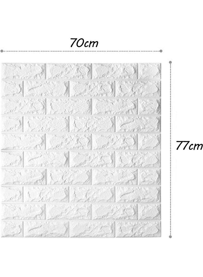 1-Piece 3D Wall Tile Pattern Self-adhesive Anti-collision Waterproof Wall Sticker White