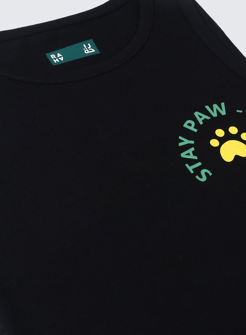 RAHA Girls Trendy Comfortable Cloth Set White/Pink/Black - Image 3