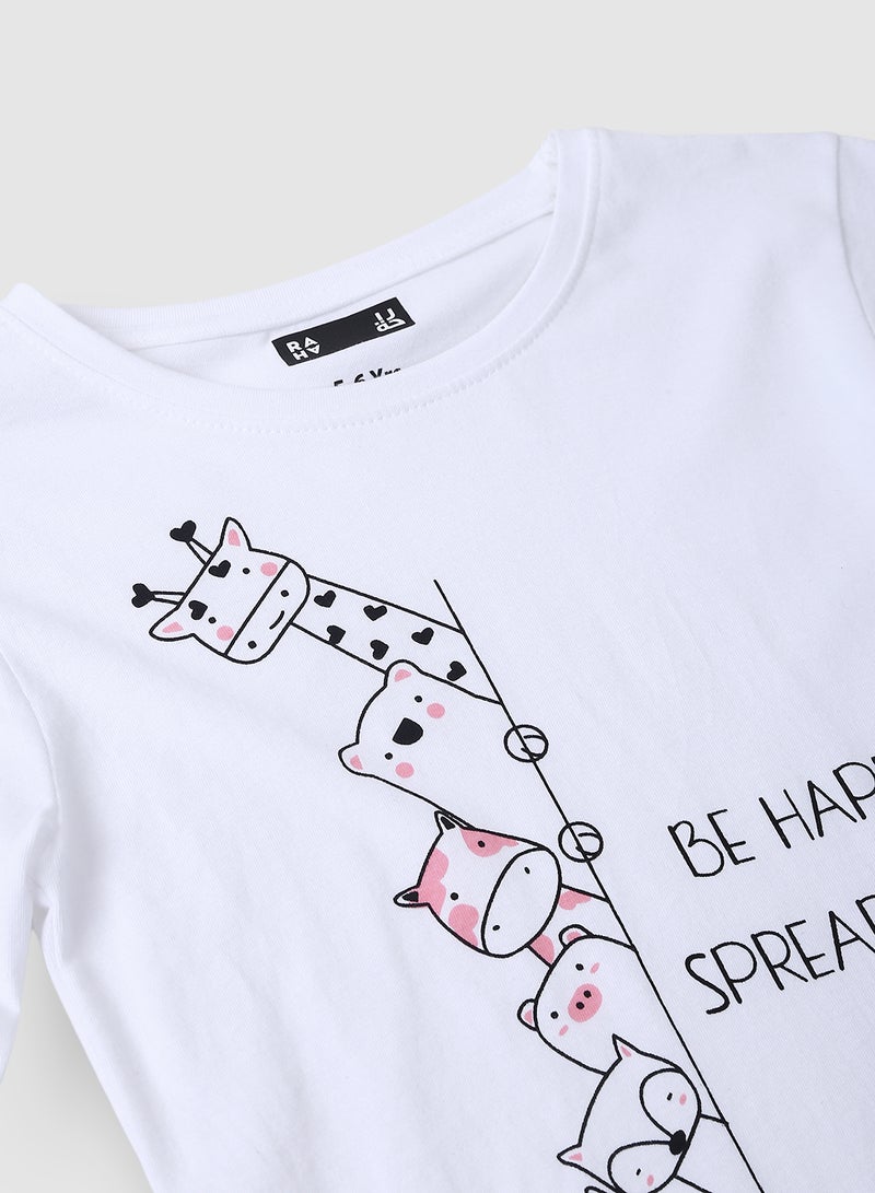 RAHA Girls Trendy Comfortable Cloth Set White/Pink/Black - Image 5