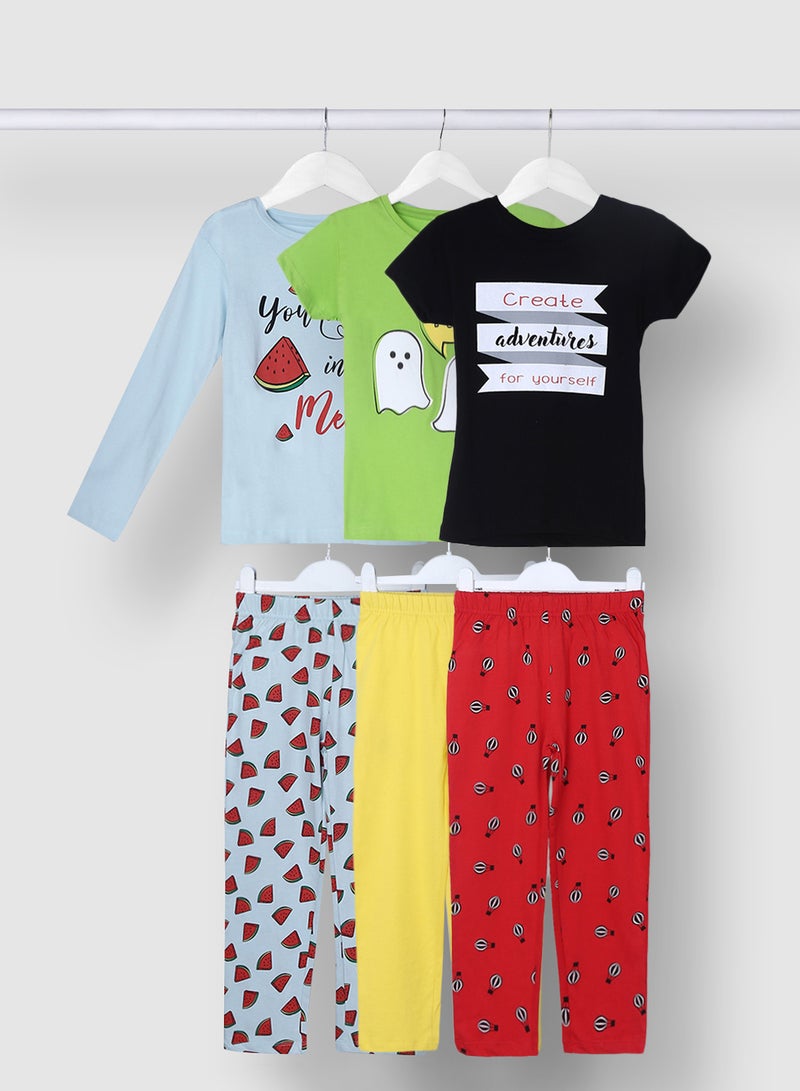 RAHA Girls Comfortable trendy Pyjama Set Multicolour - Image 1