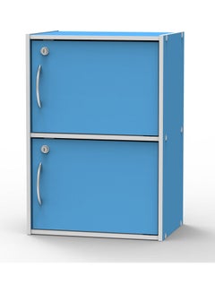 2-Tier Storage Cabinet with Lock Blue