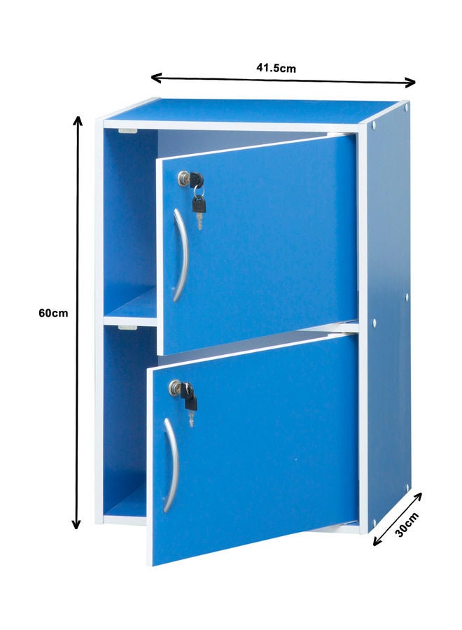 WT-EASYCARE - 2-Tier Storage Cabinet with Lock Blue - Image 1