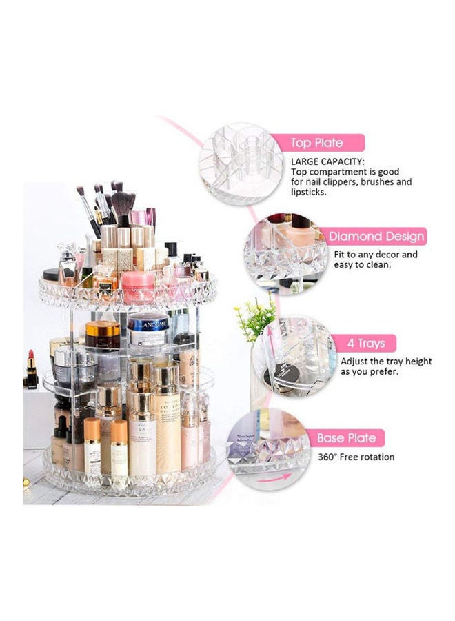 منظم مكياج دوار بزاوية 360 درجة شفاف - Image 2
