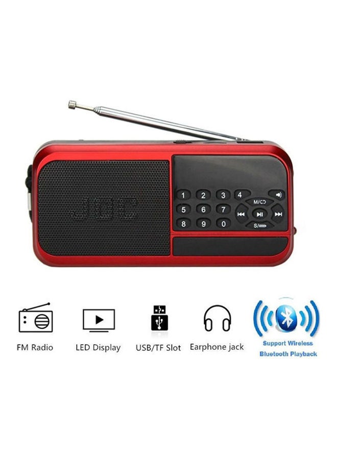 Joc Radio Bluetooth Portable-Fm-Usb-Card Memory 2725604733922 Red-Black - Image 2