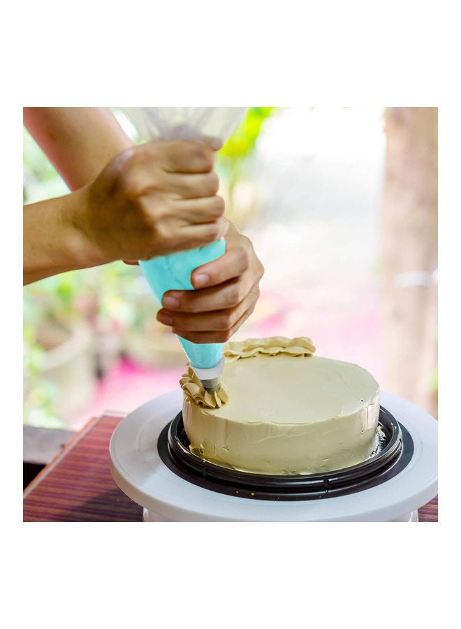 6-Piece Rotating Cake Stand with Decorating Supplies White/Silver - Image 3