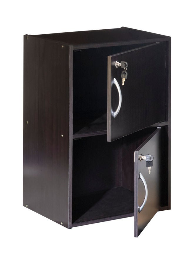 WT-EASYCARE 2-Tier Storage Cabinet with Lock Wenge - Image 2