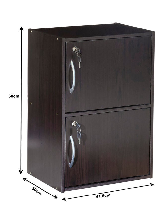 WT-EASYCARE 2-Tier Storage Cabinet with Lock Wenge - Image 3