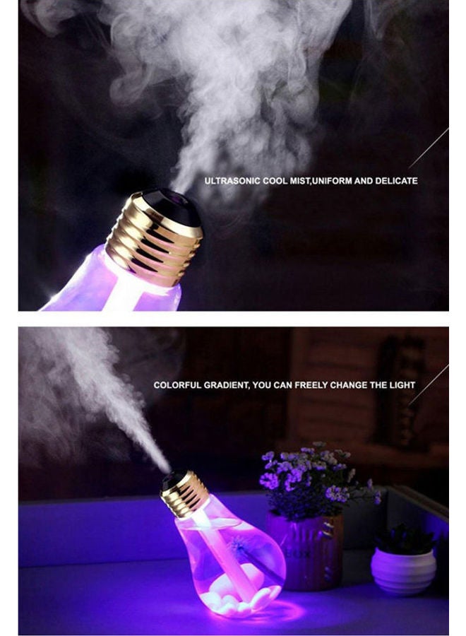 Generic - 400Ml Bulb Humidifier 10 And Hours Use Colorful Usb Mini Desktop Led Night Lights Automatic Shut-Off Clear 122grams - Image 1