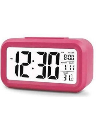 Digital Desk Clock Alarm Large Screen And Light Switch And Temperature Pink 176grams - v1629632562/N50315380A_1