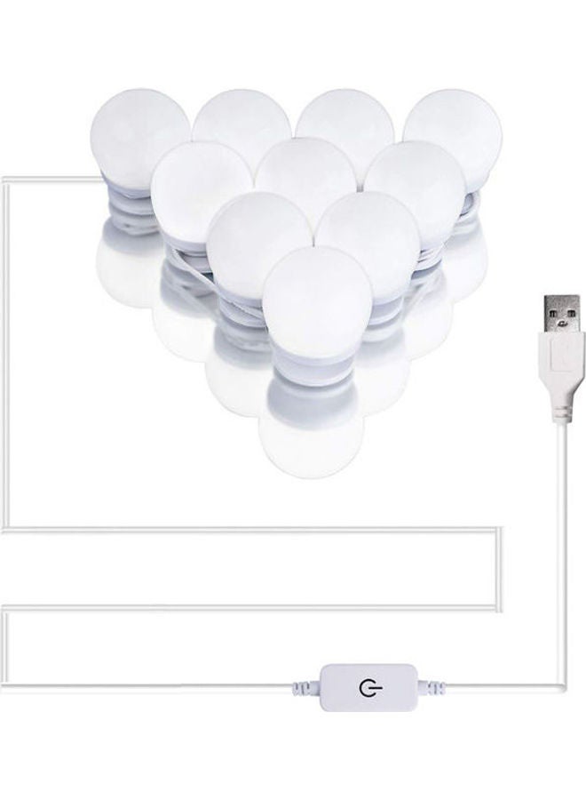 Generic Pgraded Hollywood Style Led Vanity Mirror Lights Kit, 3 Colors Dimmable Mirror Light Bulbs, Makeup Light Strip For Dressing Table, Bathroom, Decorative Walls, 10 Bulbs Multicolour 242grams  - Image 1