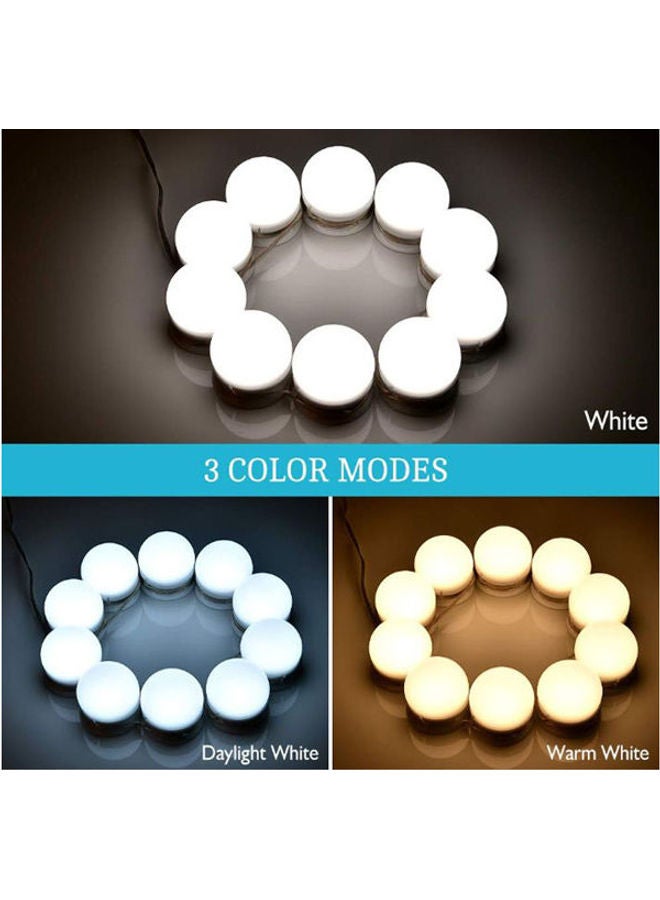 Generic Pgraded Hollywood Style Led Vanity Mirror Lights Kit, 3 Colors Dimmable Mirror Light Bulbs, Makeup Light Strip For Dressing Table, Bathroom, Decorative Walls, 10 Bulbs Multicolour 242grams  - Image 2