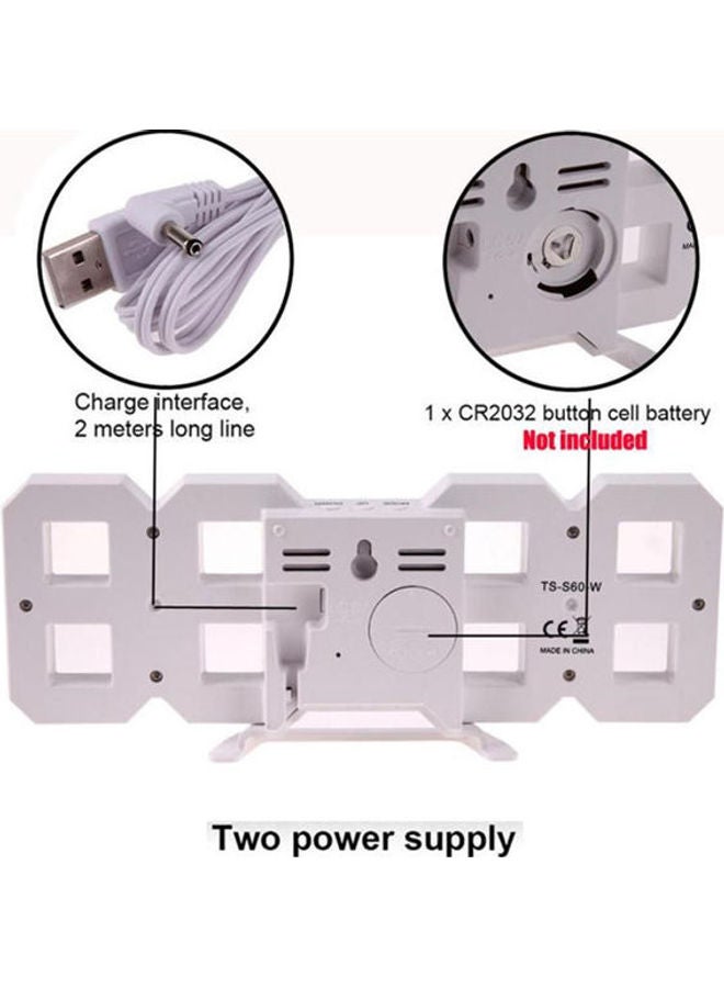 3D Led منبه رقمي ساعة الحائط مكتب الجدول مع ضوء الليل عكس الضوء، قيلولة بعد الظهر، الذاكرة التلقائية، عرض 24/12 ساعة - Image 3