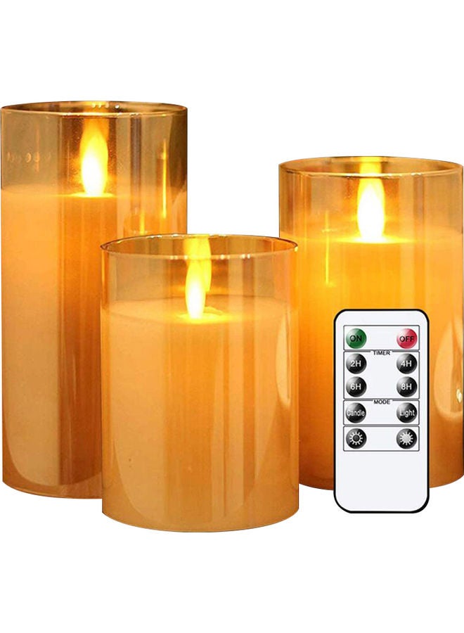 Generic 3-Piece Flameless Battery Operated Candles Yellow  - Image 1