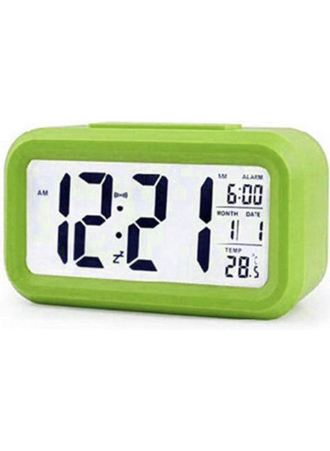 Alarm Clock Office Digital Large Screen And Lighting Buttons Green 166grams