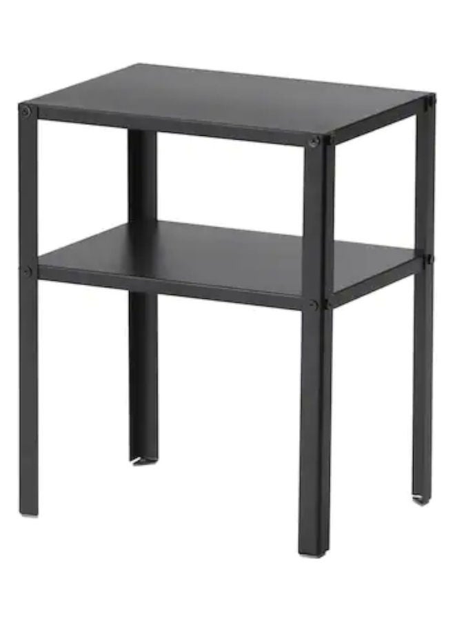 Generic Wooden Bedside Table Steel 37x28x45 cm black  - Image 1