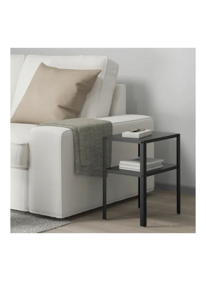 Generic Wooden Bedside Table Steel 37x28x45 cm black  - Image 3