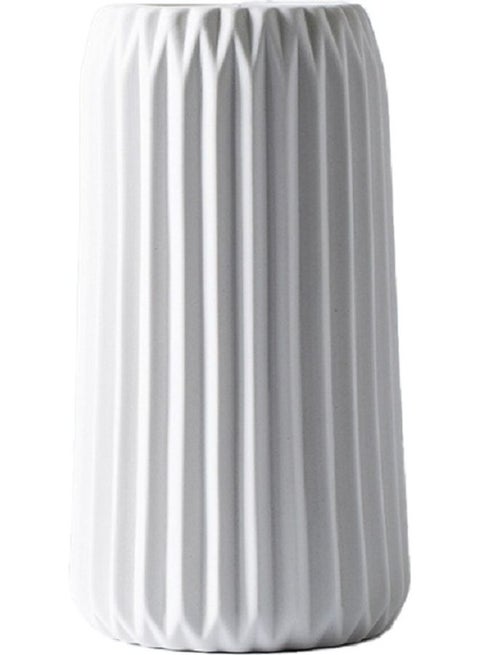 Modern Minimalist Nordic Ceramic Vase White 25.7 x 15.5 x 15.5cm