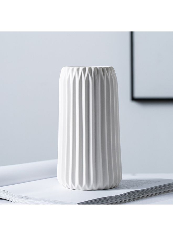 Sharpdo Modern Minimalist Nordic Ceramic Vase White 25.7 x 15.5 x 15.5cm  - Image 2