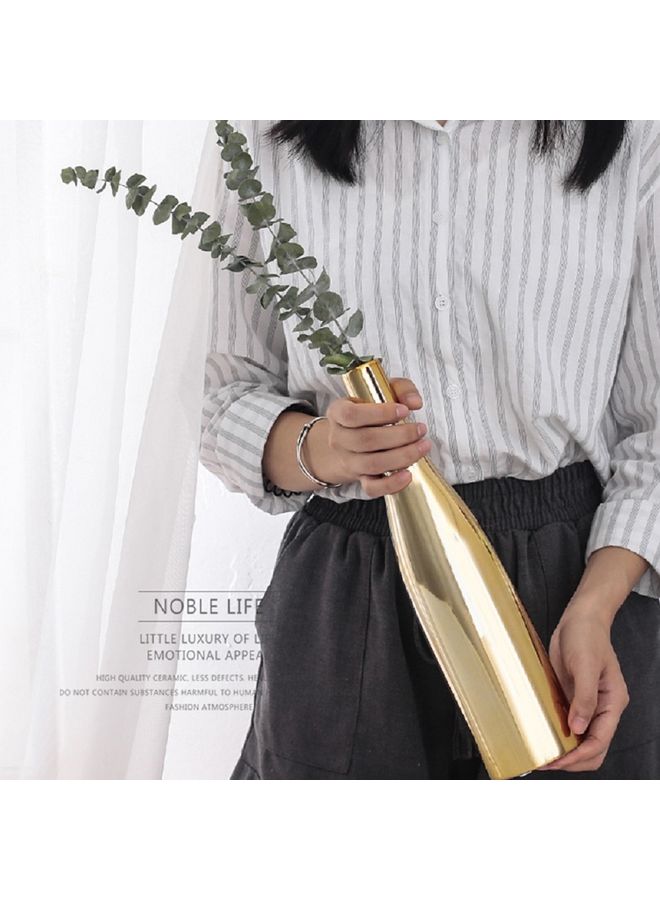 Sharpdo - Nordic Style Ceramic Golden Vase Gold 34*9*8cm - Image 1