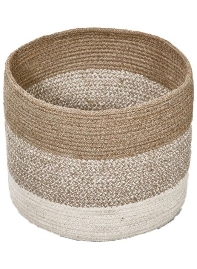 Storage Basket Beige/White 10 x 19 x 6cm 