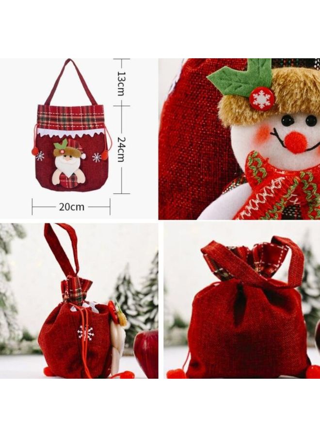 BGM 5-Piece Linen Striped Decoration Supplies Portable Candy Bag Multicolour - Image 3