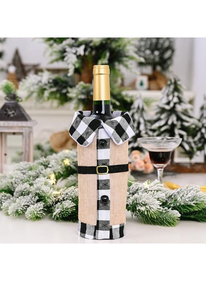 بي جي إم طقم زجاجات مشروبات للزينة مصنوعة من الكتان مزودة بطية صدر مكون من 3 قطع متعدد الألوان - Image 1