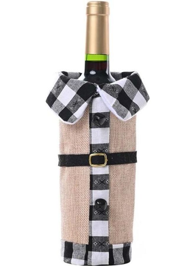 بي جي إم طقم زجاجات مشروبات للزينة مصنوعة من الكتان مزودة بطية صدر مكون من 3 قطع متعدد الألوان - Image 2