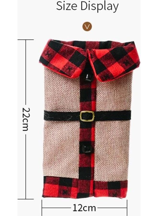 بي جي إم طقم زجاجات مشروبات للزينة مصنوعة من الكتان مزودة بطية صدر مكون من 3 قطع متعدد الألوان - Image 3