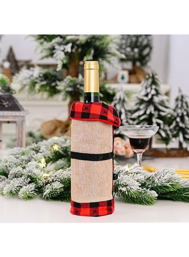 بي جي إم طقم زجاجات مشروبات للزينة مصنوعة من الكتان مزودة بطية صدر مكون من 3 قطع متعدد الألوان - Image 5