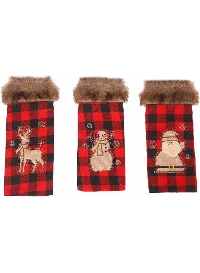 بي جي إم طقم مكون من حقيبتي رقبة من القماش القطني المطرز والفرو متعدد الألوان - Image 2