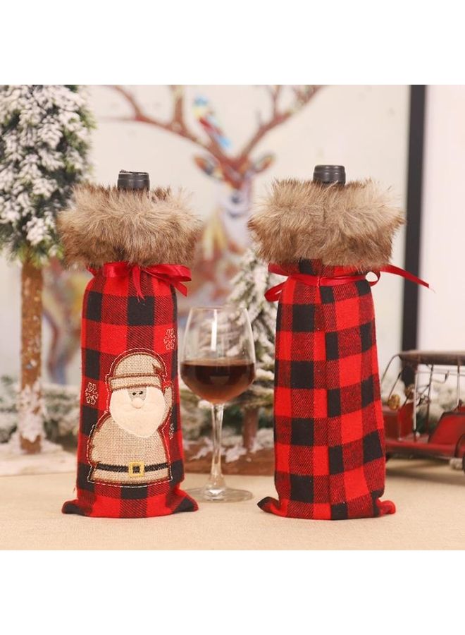 بي جي إم طقم مكون من حقيبتي رقبة من القماش القطني المطرز والفرو متعدد الألوان - Image 5