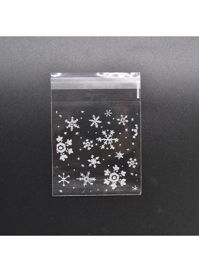 BGM 5 Packs Snowflake Candy Cookie Snack Bag Self-Adhesive Gift Bag White  - Image 3